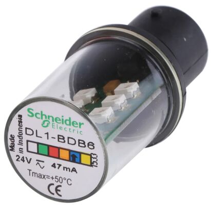 Schneider Electric DL1BDB4 Lamp, Blub, Protected LED, BA 15D Base, 24 VAC/DC