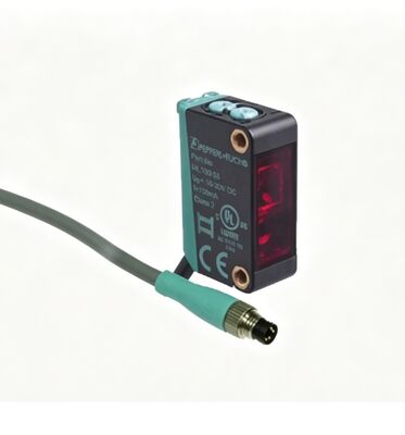 V1-W-5M-PUR Photoelectric Sensor Cable with M12 Threaded Connection and 90° Angle Mount for Slot Photoelectric Sensors