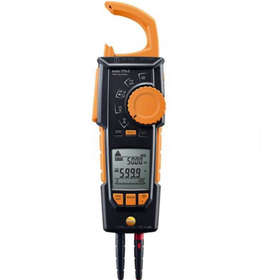 Testo 770-3 RMS Clamp Meter with Retractable Clamp Arm Auto AC/DC and Large Two-line Display