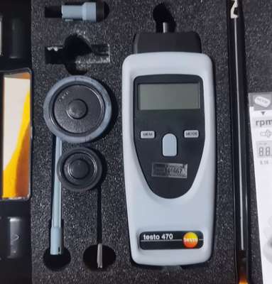 New Original Testo 470 Tachometer Kit with 99999 rpm Measuring Range ±0.02% Accuracy and 0.1 rpm Resolution